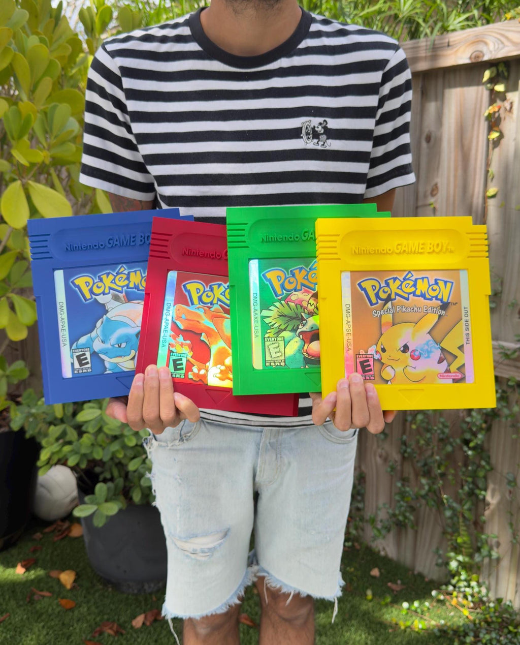 XL Pokémon Inspired GBC Cartridge Set – Pikachu, Charizard, Blastoise & Venusaur Wall Art