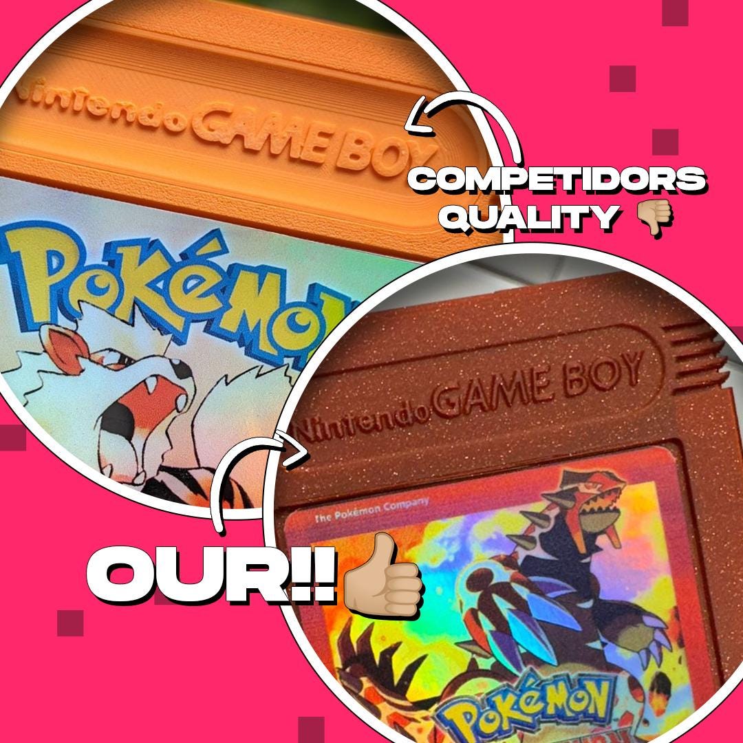 XL Pokémon Inspired GBC Cartridge Set – Pikachu, Charizard, Blastoise & Venusaur Wall Art